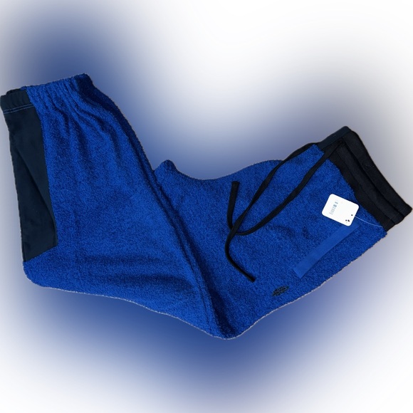 NWT Free People Movement SZ M OR L blue/black terry joggers w/drawstring waist. - Picture 8 of 10